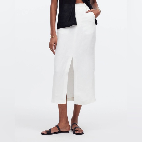 Madewell Black and White Midi Skirt - Picture 2 of 13